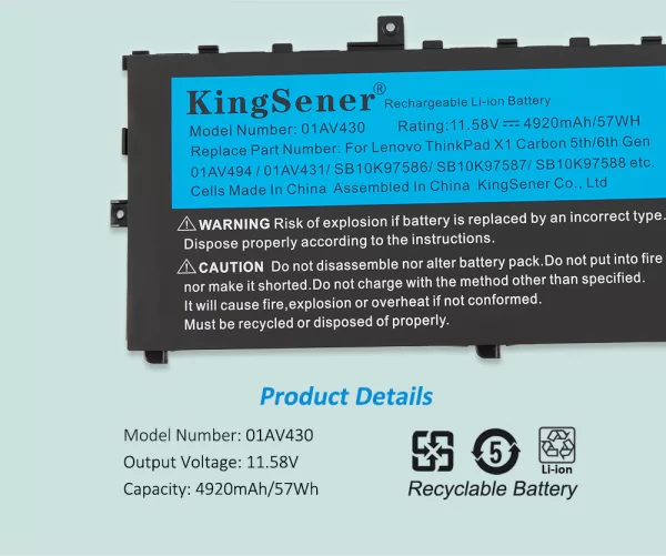 Lenovo-01AV430-11.58V-4.92Ah-Battery