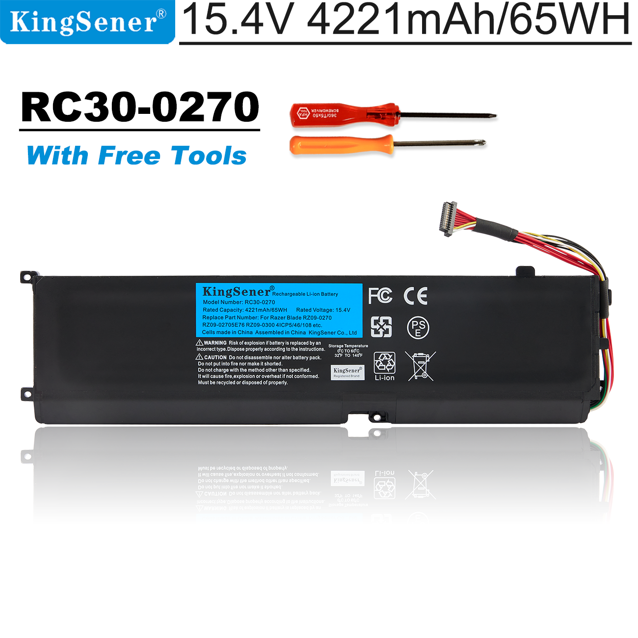 K KYUER 15.4V 65Wh RC30-0270 Laptop Akku für Razer Blade 15 Base 2018