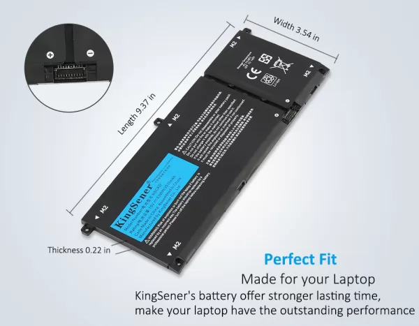 Genuine OEM H5CKD Replacement Laptop Battery For Dell Latitude 3410 3510 Inspiron 5508 5509 – 53Wh, 4-Cell