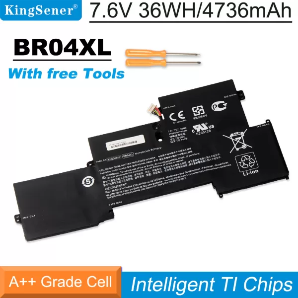 Batteria BR04XL BO04XL Compatibile HP EliteBook Folio 1020/1030 G1 – 7,6V 36Wh/4736mAh