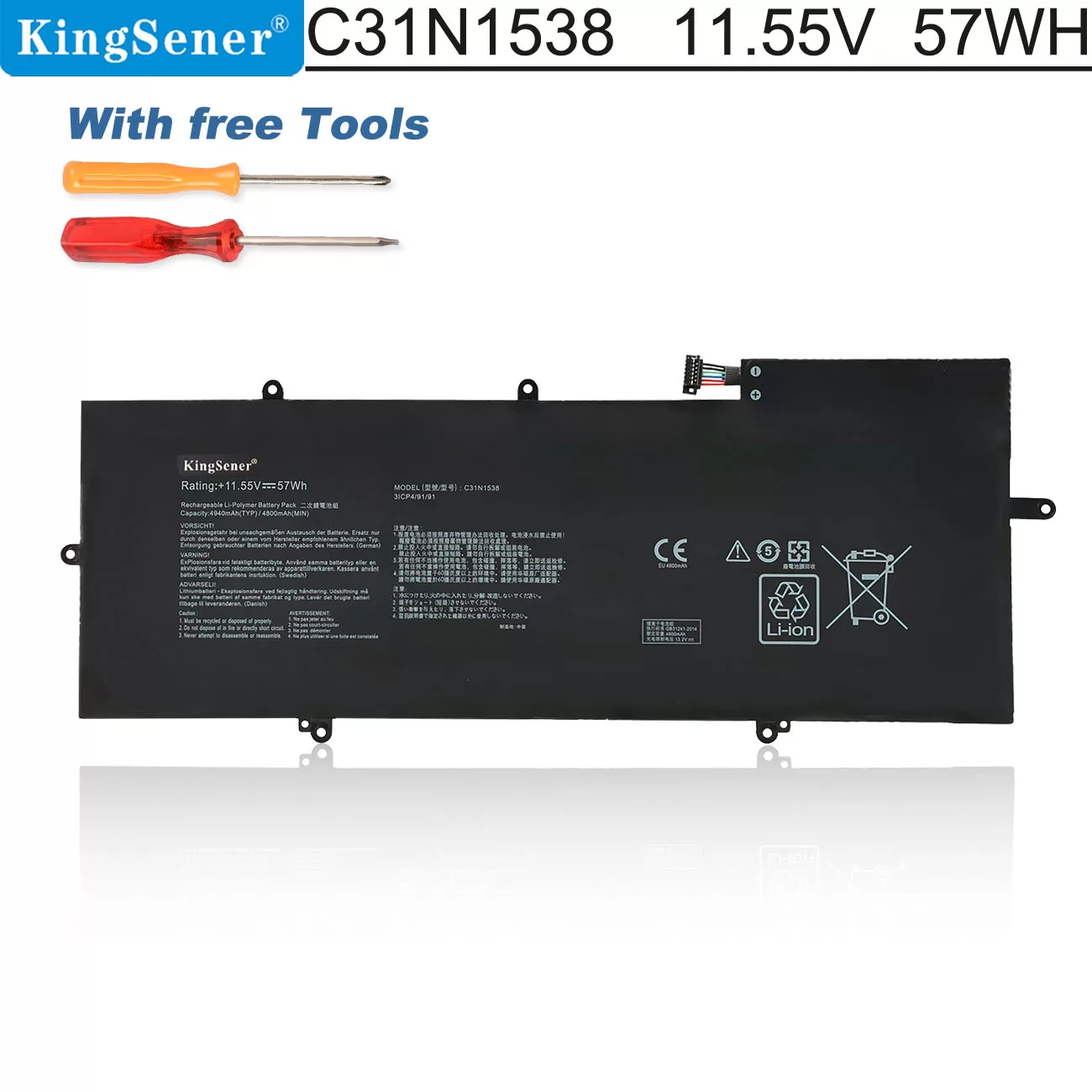 K KYUER 57Wh C31N1538 Laptop Battery for ASUS ZenBook