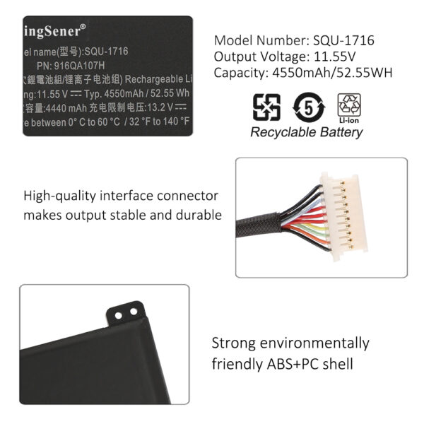 Hasee-SQU-1716-4550mAh-Laptop-Battery