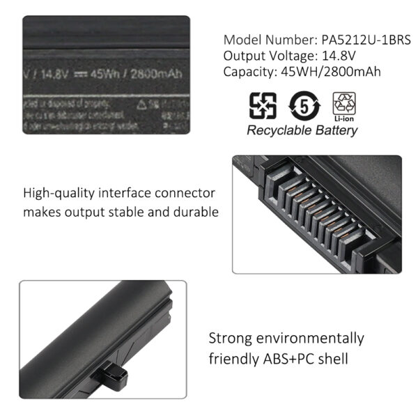 TOSHIBA-Pro-PA5212U-1BRS-2800mAh-Laptop-Battery