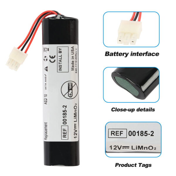 Defibrillator-00185-2-2800mAh-Medical-Battery
