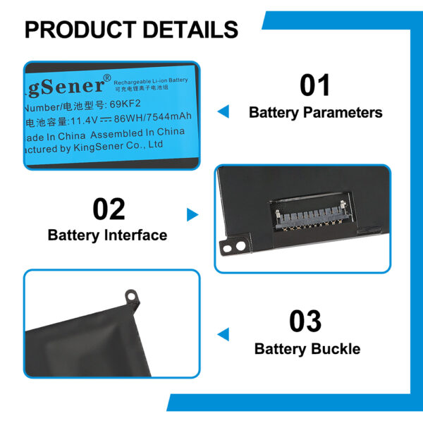Dell-69KF2-11.4V-86WH-Laptop-Battery