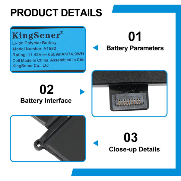 Apple-A1582-11.42V-6559mAh-Macbook-Battery