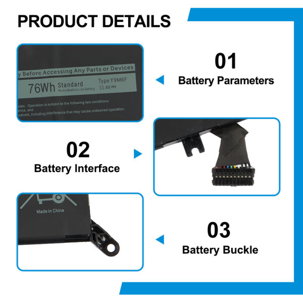 DELL-Y9M6F-11.4V-76Wh-Laptop-Battery