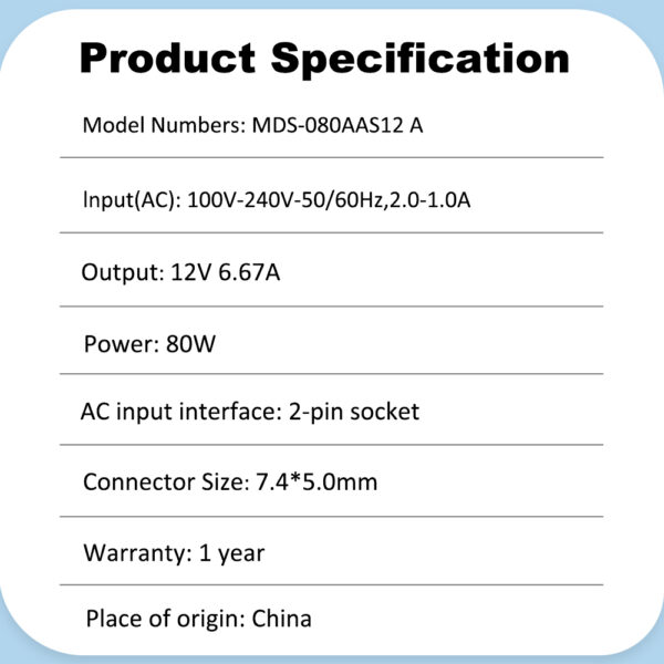 Philips-12V-6.67A-7.4X5mm-AC-Adapter-Charger