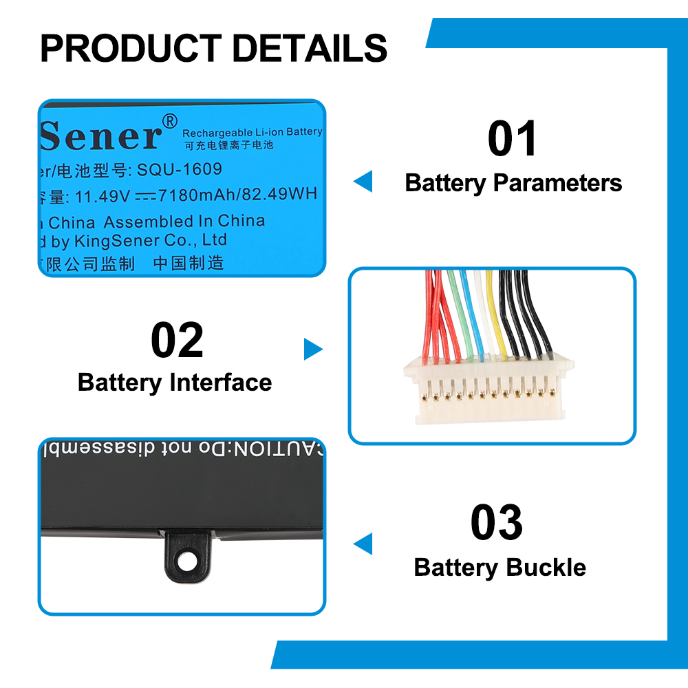 Hasee-SQU-1609-7180mAh-Laptop-Battery