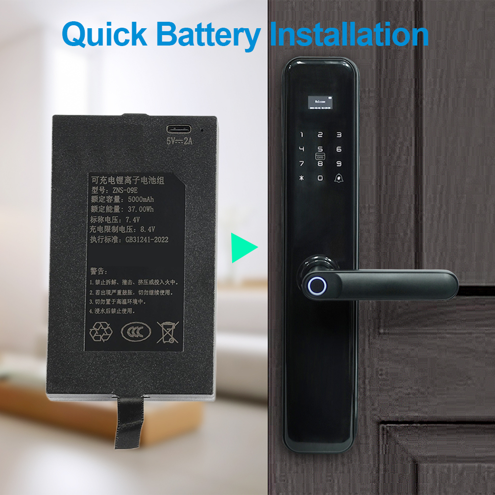 ZNS-09E-7.4V-5000mAh-Smart-Door-Lock-Battery