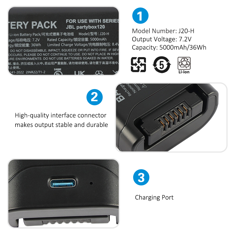 JBL-J20-H-7.2V-36Wh-Speaker-Battery