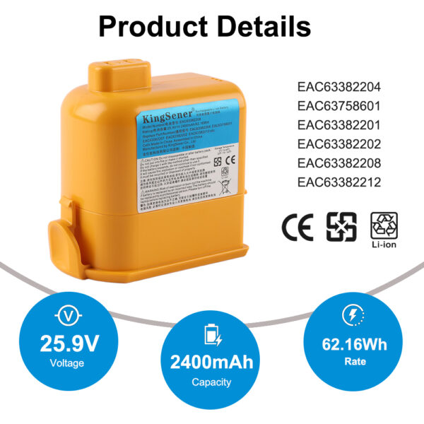 LG-EAC63382208-25.9V-62.16Wh-Vacuum-Cleaner-Battery